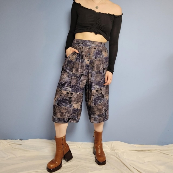 80s purple funky culottes - Picture 6 of 6